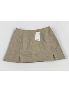 NWT Exlura Womens Tan Mini Skirt With Slits Size Large
